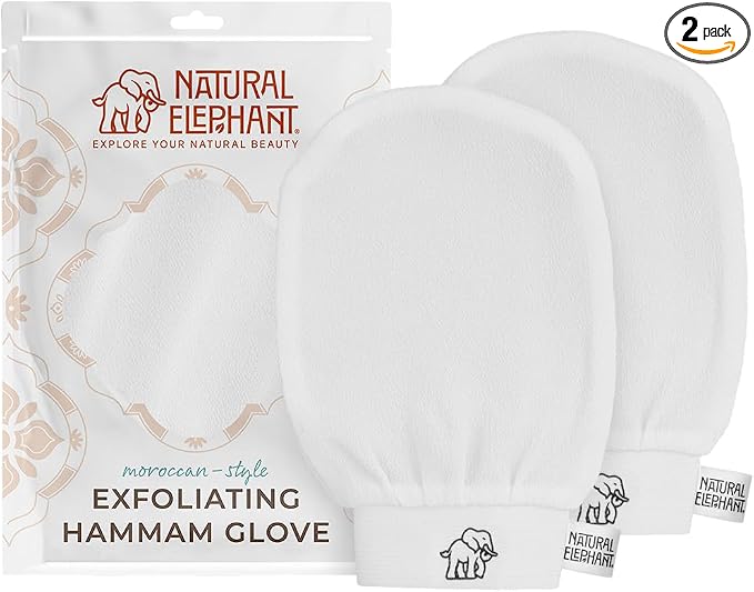 Natural Elephant Exfoliating Hammam Glove | Authentic Moroccan Kessa Body Scrub by NaturalElephant