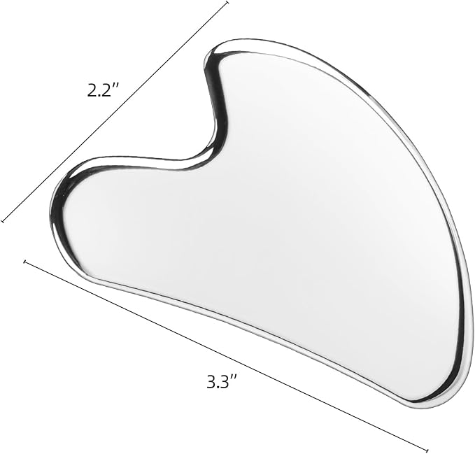BTYMS Gua Sha Facial Tools, Heart Shaped Guasha Tool Stainless Steel Face - Image 2