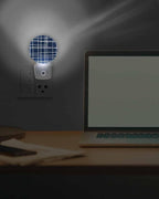 Night Lights Auto Sensor Navy Blue Checked Plaid Night Light Minimalist Grid - Image 7