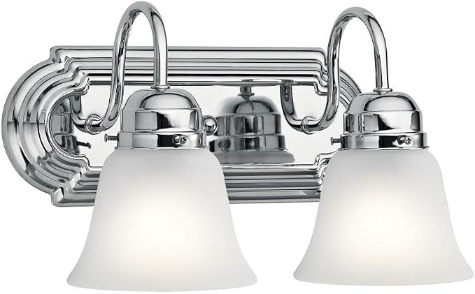Kichler 12.25" 2-Light Vanity Bath Light in Chrome, Modern Bathroom Light - Image 3