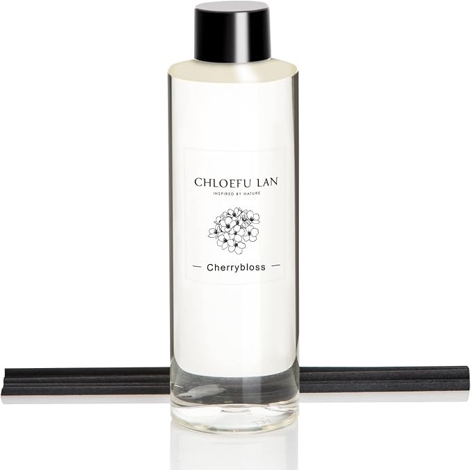 Chloefu LAN Cherry Blossoms Reéd Diffuser Refill 200ml/6.76 fl oz Natural by ChloefuLANScentedCandles