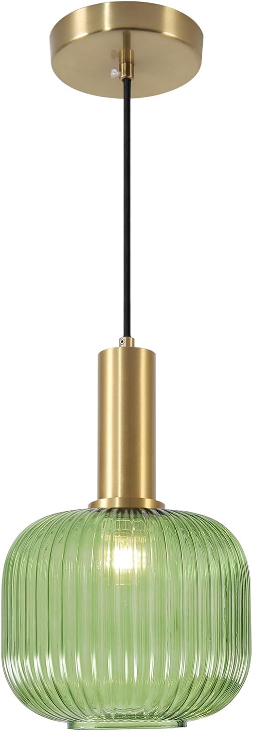 KCO Lighting Vintage Green Glass Pendant Light Kitchen Island Lighting by KCOLighting