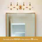 Brushed Gold Bathroom Vanity Light Fixture Vintage Style - Image 2