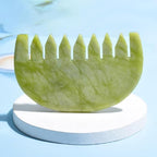 Gua Sha Comb - Moon Shape, Natural Jade Stone Scalp Massager - Image 5