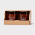 Threshold Leather & Embers and Whiskey & Oak Scented Amber Glass Jar Candles by Unknown