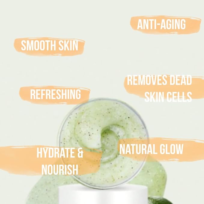 Organic Avocado & Orange Body Scrub Moisturize & Soften Skin, Pure Natural - Image 3
