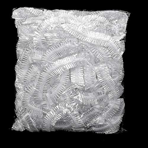 100 Pcs Disposable Plastic Shower Caps Clear Elastic Thick Bath Cap - Image 2