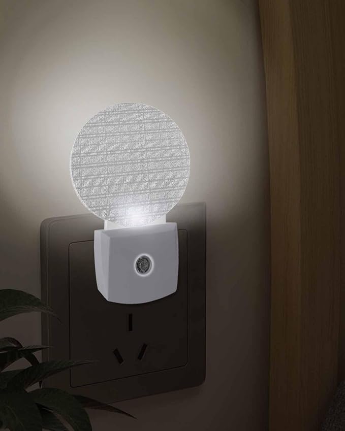 Night Lights Auto Sensor Stripes Grain Night Light Grey Solid Color Round Lamp - Image 3