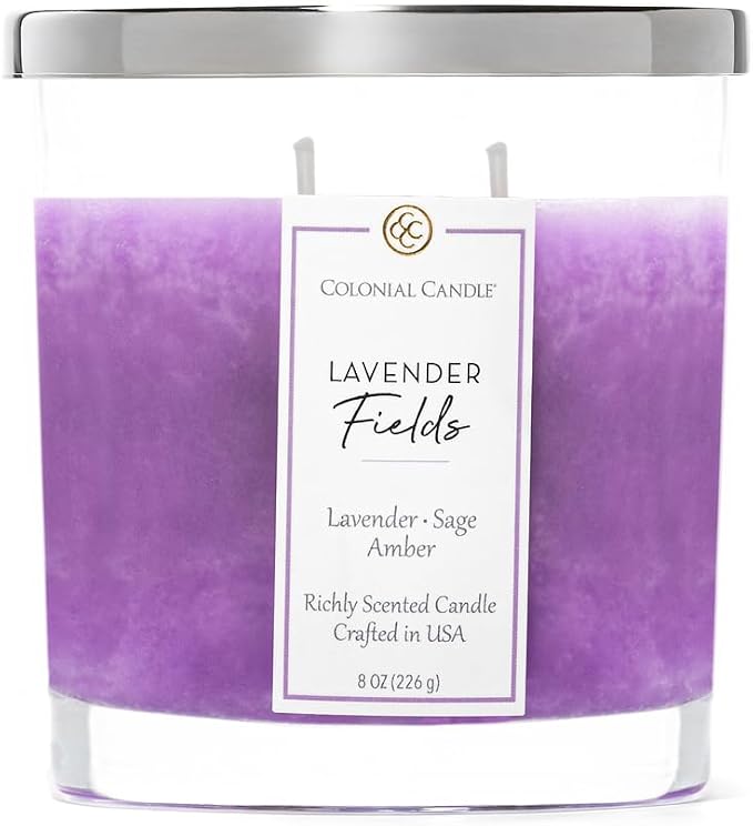 Colonial Candle Lavender Fields Scented Candle Jar, Highly Fragranced Candles by ColonialCandle