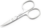 Nail Scissors Curved Micro Serrated Stainless Steel Eyebrow Scissors by ZIZZLON