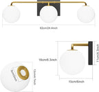 Tipace Mid Century Modern Gold 3-Lights Vanity Light Fixtures - Image 4