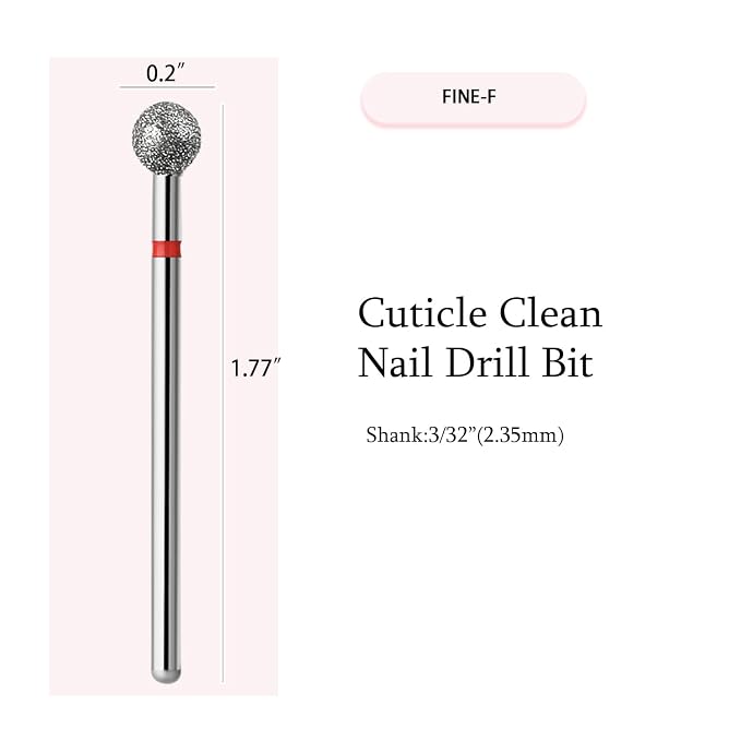 10pcs Safety Ball Cuticle Drill Bits, Carbide Diamond Nail Bits - Image 2