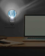 Night Lights Auto Sensor Abstract Graffiti Night Light Blue Art Painting Round - Image 7