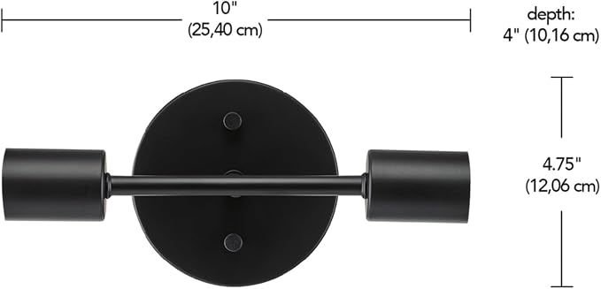 Globe Electric 2-Light Reversible Vanity Light, Matte Black, Minimalist - Image 6