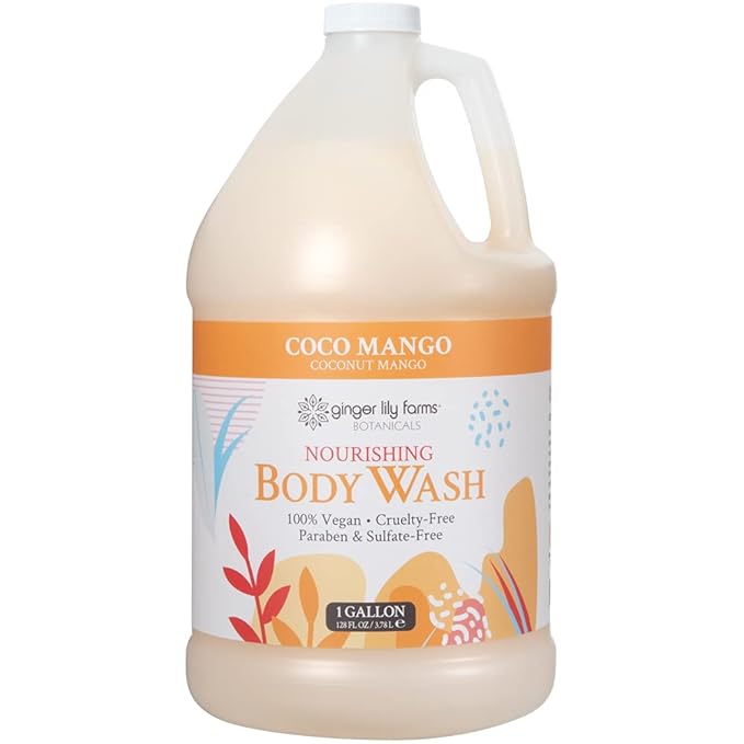 Ginger Lily Farms Botanicals Nourishing Body Wash, Coco Mango, 100% Vegan & by GingerLilyFarms