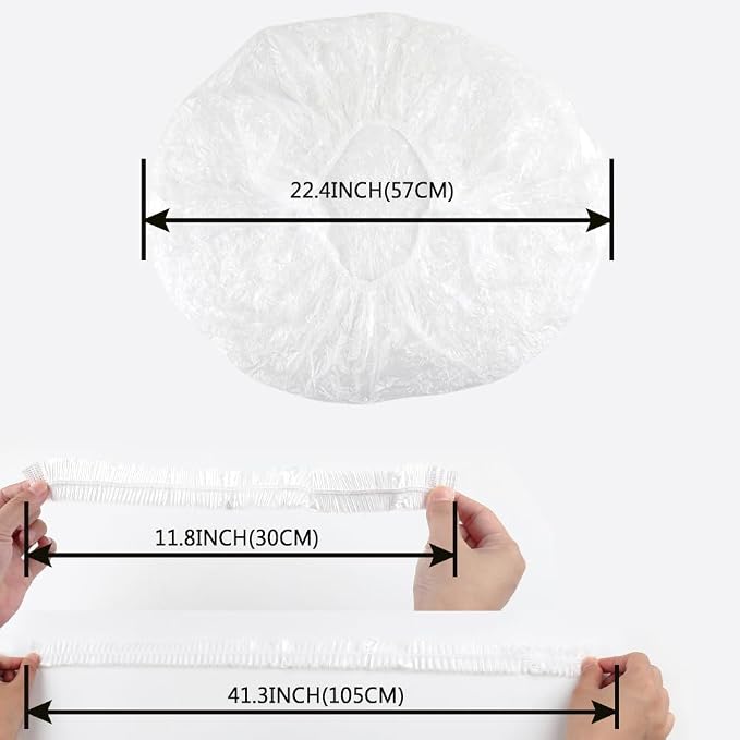 Super Big XXLarge Shower Cap 10 pcs Disposable Plastic Bath Cap Waterproof - Image 4