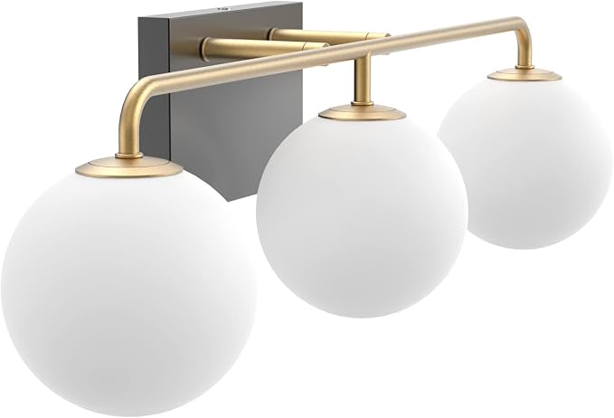Tipace Mid Century Modern Gold 3-Lights Vanity Light Fixtures - Image 2