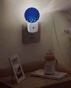 Night Lights Auto Sensor Blue Black Checker Night Light 3D Abstract Mosaic - Image 5