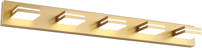 SineRise LED Modern Bathroom Vanity Light Fixtures, Matte Gold Modern Acrylic by SINERISELIGHTING