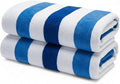 Premium Velour Cabana Beach Towel 2 Pack, 30” x 60” Soft Plush Cotton Pool Towel by 9Threads