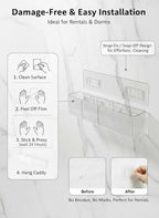 [2-Pack 14" Extra Long Slim Bathroom Organizer, 2.3" Deep Wall Mounted Shelves - Image 6