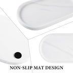 Koville 12"x6" Elegant White Marble Bathroom Tray, Natural Marble Vanity Trays - Image 3