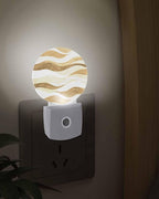 Night Lights Auto Sensor Brown Ocean Waves Night Light Abstract Mountain - Image 3