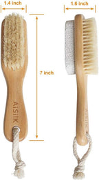 Natural Soft Bristle Foot Brush and Pumice Stone Combo - Image 2