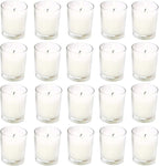 20 Pack Unscented White Clear Glass Filled Votive Candles | Soy Wax, Hand - Image 3