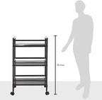 Amazon Basics 3-Tier Metal Rolling Utility Cart, Storage Organizer, Mobile - Image 7