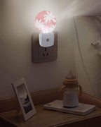 Night Lights Auto Sensor Tropical Palm Trees Night Light Rose Pink Linen - Image 5