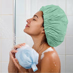 Reusable Shower Cap for Women, Large Waterproof Shower Bonnet - Image 4
