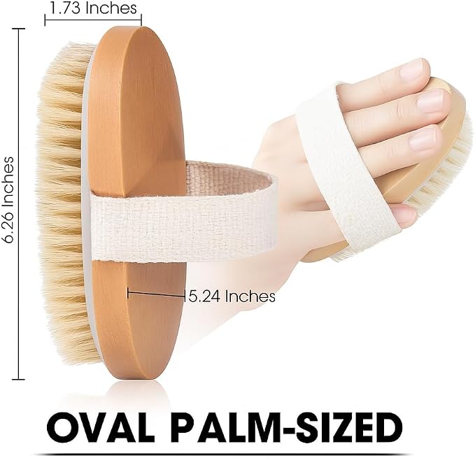 OPAZ 2-Pack Dry Body Brush – Natural Boar Bristles, Ergonomic Cotton Strap – - Image 6