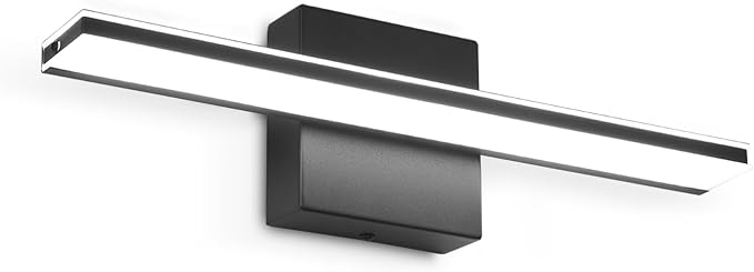 Black Bathroom Vanity Lights 16 Inch LED Lights Over Mirror by BRIVOLART