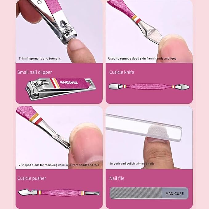 Manicure Pedicure Set, 19-Piece Premium Stainless Steel Grooming Kit Crafted - Image 8
