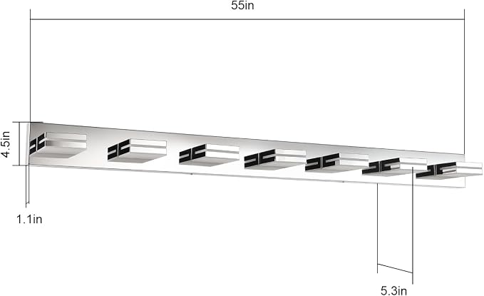 SineRise LED Modern Bathroom Vanity Light Fixtures, Chrome Modern Acrylic - Image 4