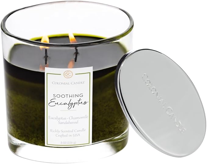 Colonial Candle Soothing Eucalyptus Scented Candle Jar, Highly Fragranced - Image 3