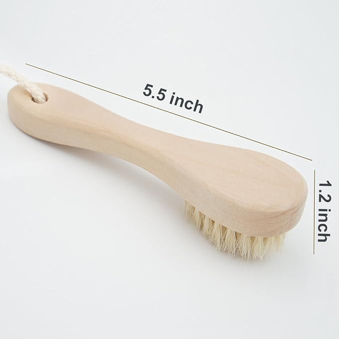 Wooden Facial Cleansing Brush Natural Bristles Wood Handle Wash Clean Exfoliate - Image 3