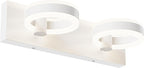 LED Bathroom Light Fixtures, 15inch White Vanity Lights, Modern 2 Light Acrylic by PHIXART