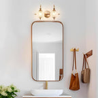 Brushed Antique Brass Bathroom Vanity Light Fixture Vintage Style - Image 8