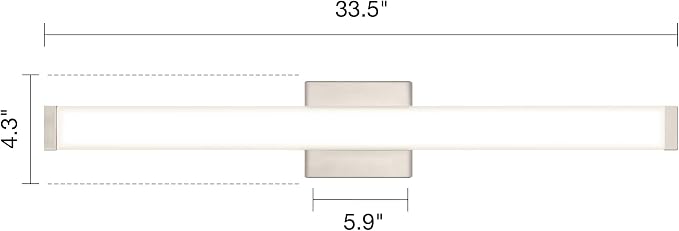 Bathroom Vanity Light Brushed Nickel Square LED 24 inch 14W 4000K Natural White - Image 6