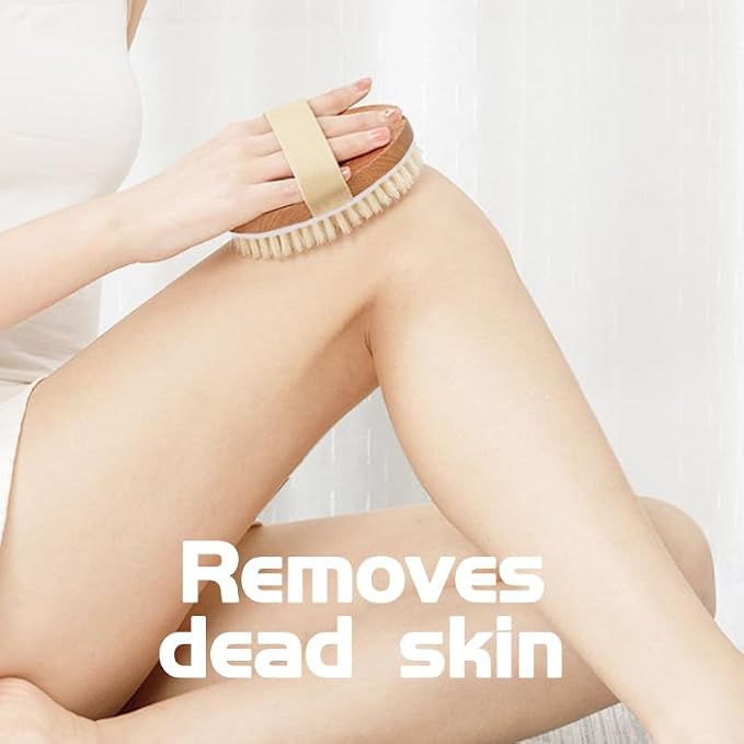 Bamboo Dry Body Brush Shower Brushing Removes Dry Skin - Image 5