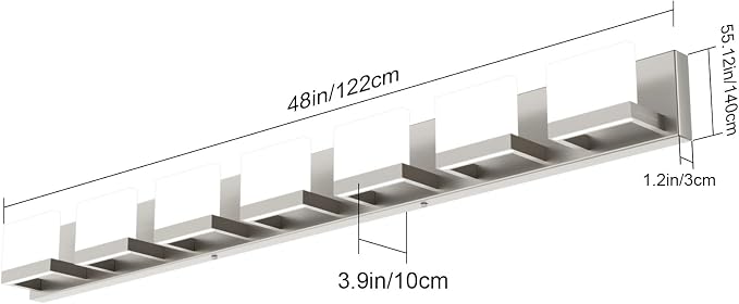 Tipace 7 Lights LED Modern Vanity Light Brushed Nickel Bathroom Lighting - Image 5