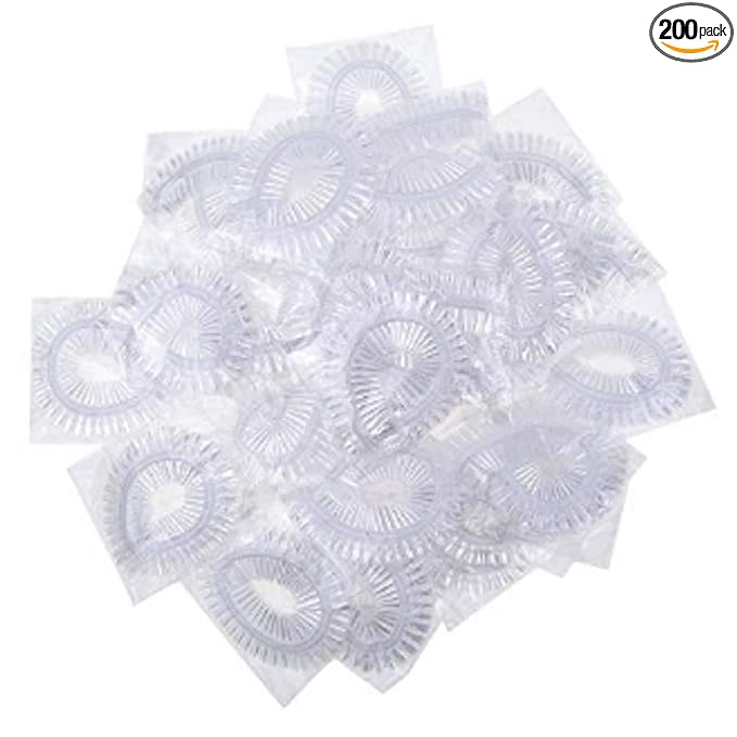 200 Pcs Disposable Plastic Shower Caps by Teensery