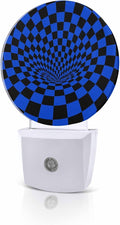 Night Lights Auto Sensor Blue Black Checker Night Light 3D Abstract Mosaic by Home+L6