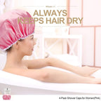 Shower Cap for Women Reusable Extra Large Shower Cap for Men Satin Double Layer - Image 3