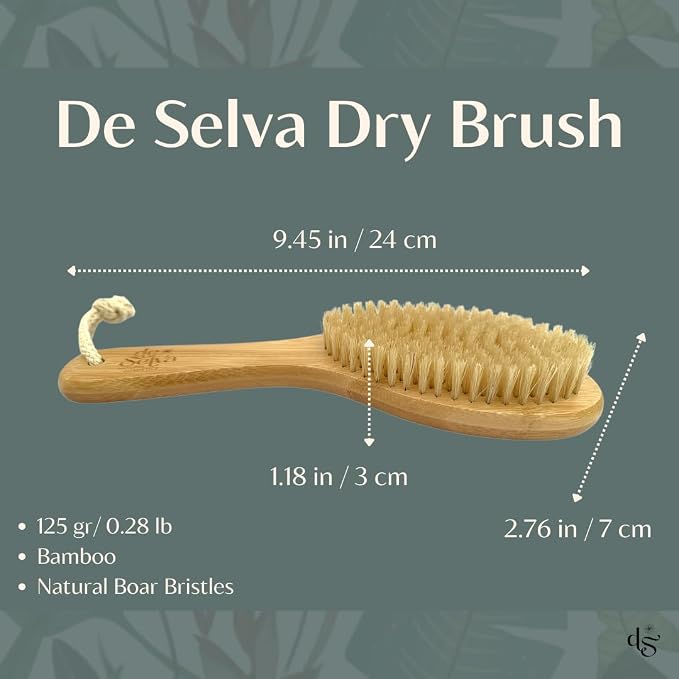 Dry Brush for body with Natural Boar Bristle & Bamboo Handle. Dry Body Brush - Image 8