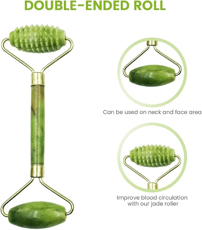 Bibabala 4-PCS Face Roller and Gua Sha Set, Skin Care Roller, Jade Roller Set - Image 5