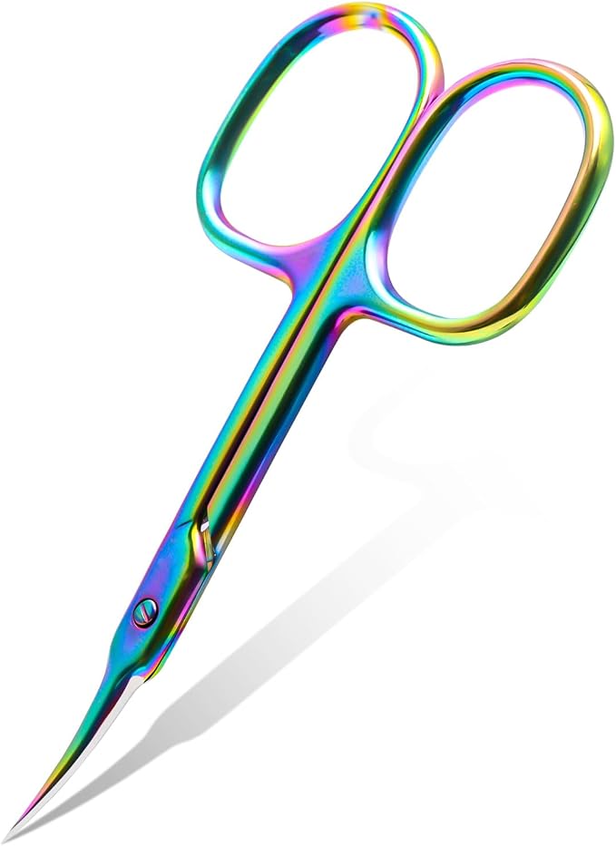 CGBE Cuticle Scissors Extra Fine Curved Blade, Super Slim Manicure Scissors by CGBE