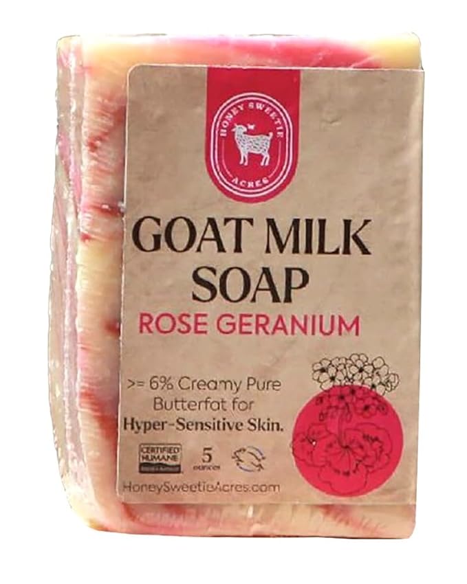 Honey Sweetie Acres Rose Geranium Goat Milk Soap by HoneySweetieAcres
